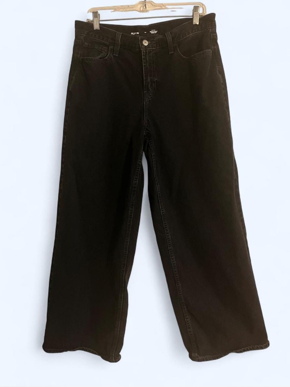 Old Navy Black Mid-Rise Wow Baggy Wide Leg Jeans in faded black
